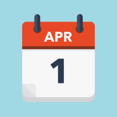 Calendar icon showing 1st April