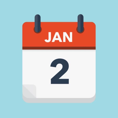 Calendar icon showing 2nd January