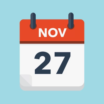 Calendar icon showing 27th November