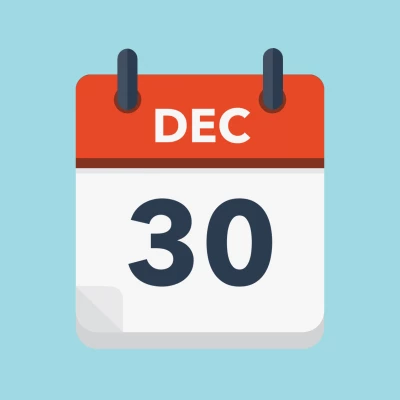 Calendar icon showing 30th December